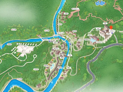 聂荣结合景区手绘地图智慧导览和720全景技术，可以让景区更加“动”起来，为游客提供更加身临其境的导览体验。